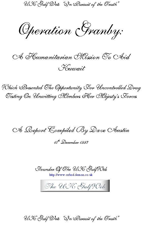 report cover page